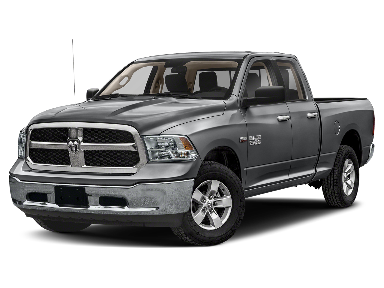 2019 RAM 1500 Classic Warlock in Billet Silver Metallic Clearcoat — front three-quarter view