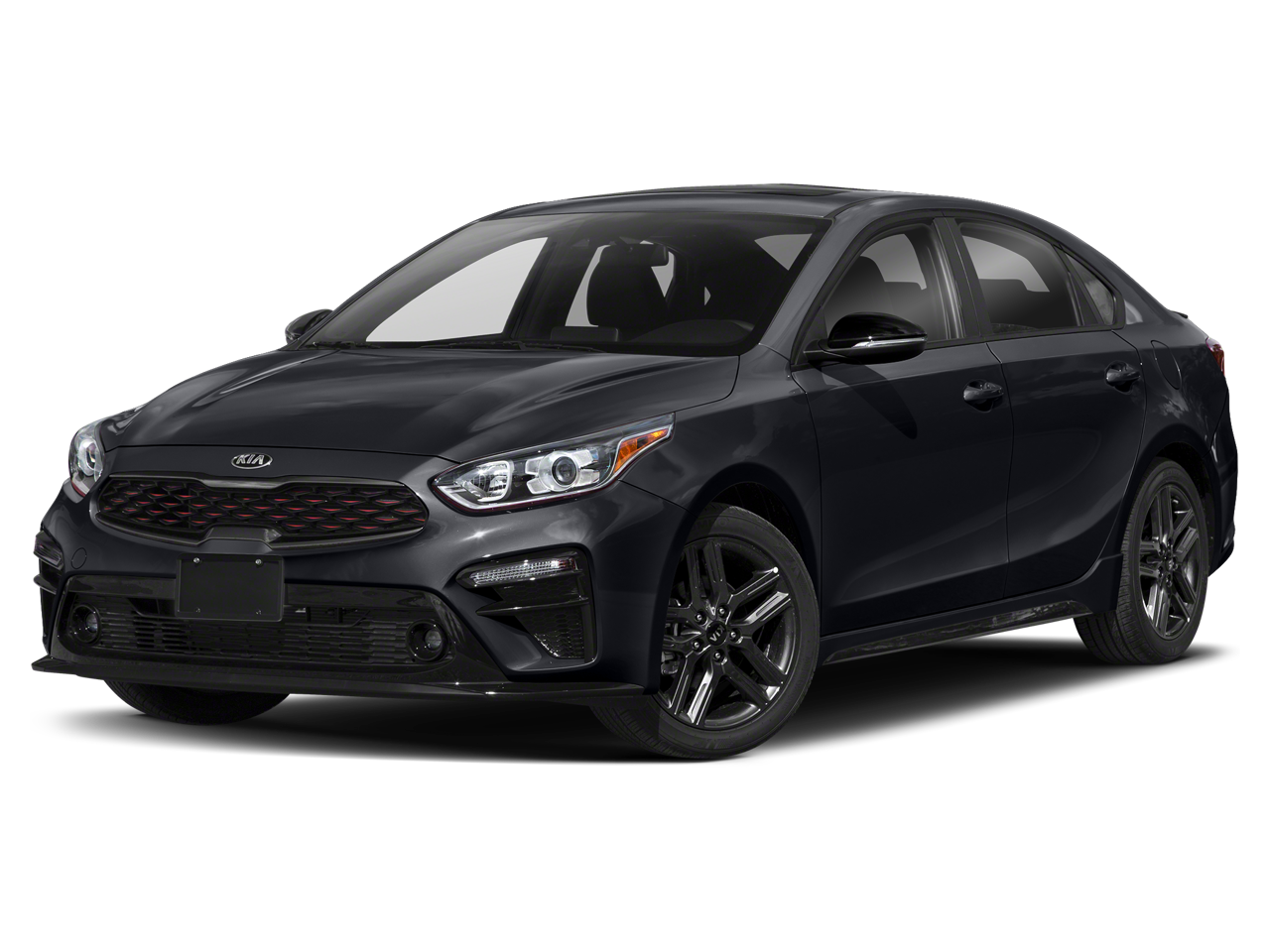 2021 Kia Forte GT-Line in Aurora Black — front three-quarter view