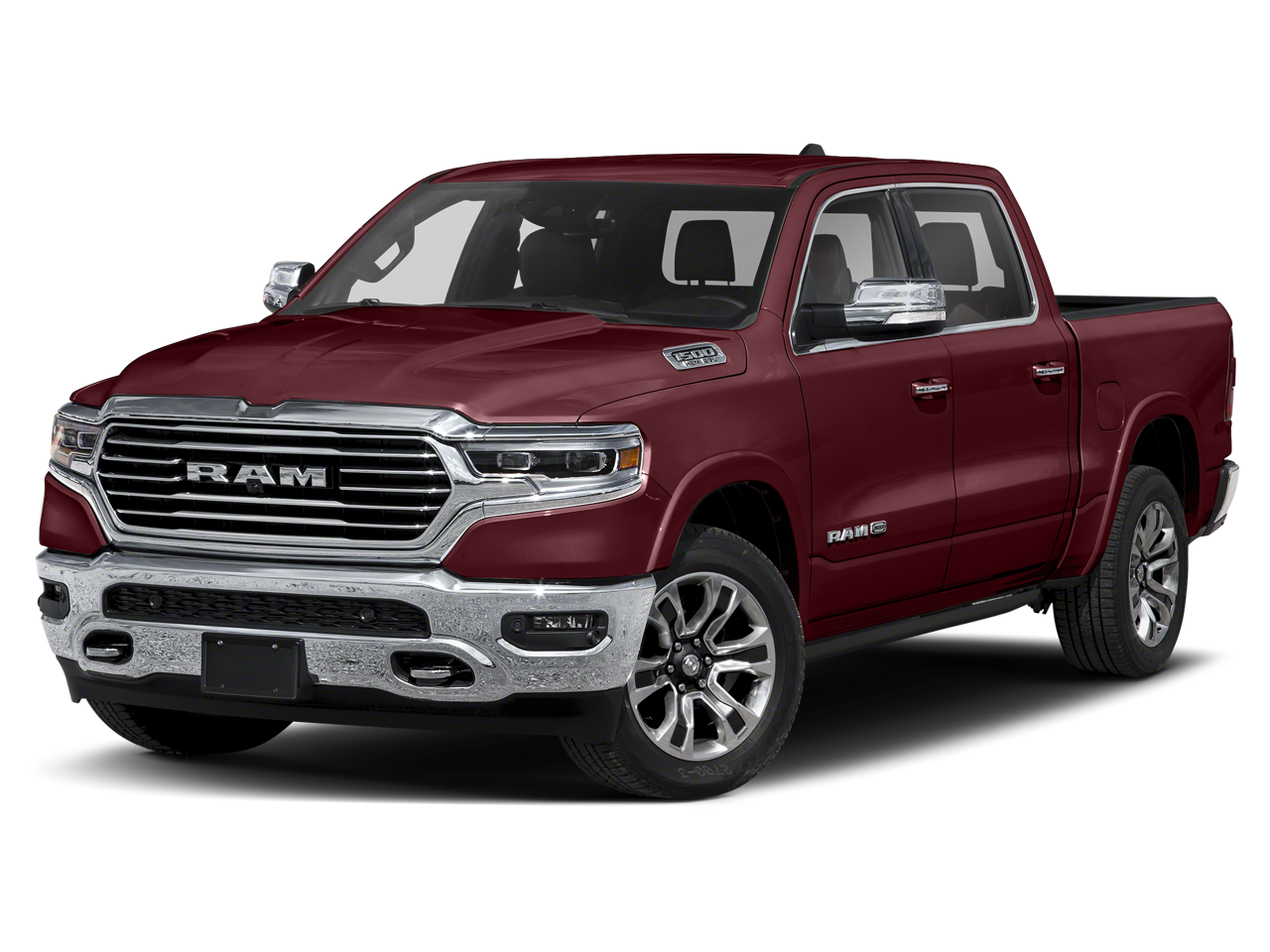 2021 RAM 1500 Limited in Delmonico Red Pearlcoat — front three-quarter view