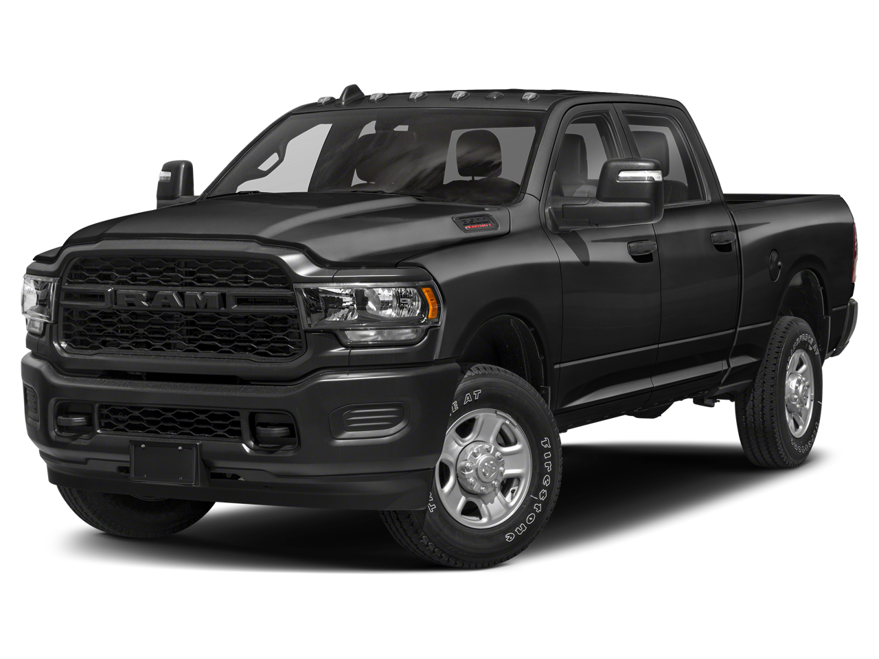 2023 RAM 3500 Tradesman in Diamond Black Crystal Pearlcoat — front three-quarter view