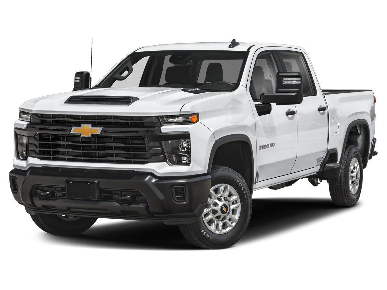 2024 Chevrolet Silverado 2500HD Work Truck in Summit White — front three-quarter view