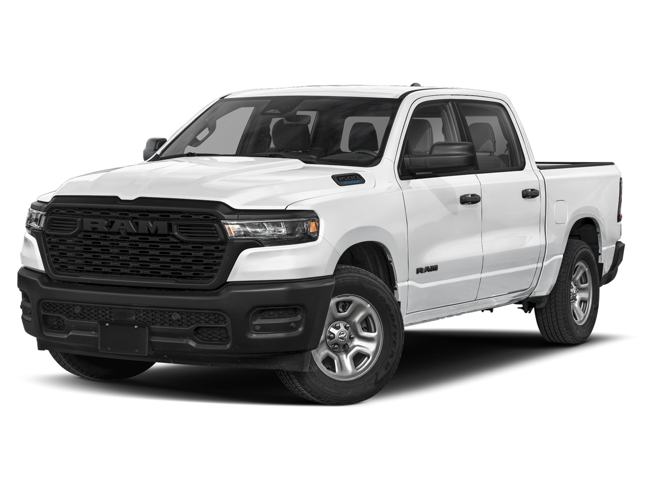 2026 RAM 1500 Tradesman in Bright White Clearcoat — front three-quarter view