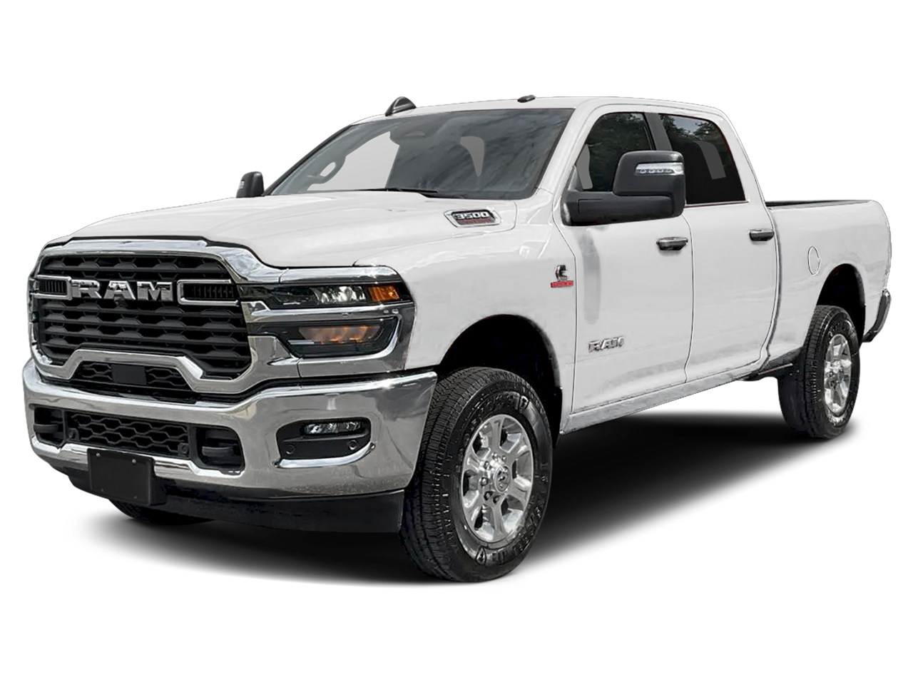 2026 RAM 3500 Big Horn in Bright White Clearcoat — front three-quarter view