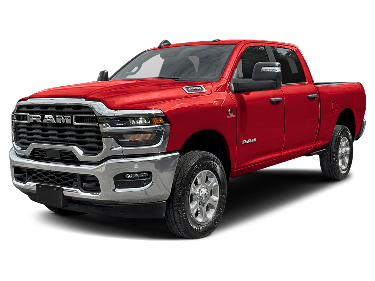 2026 RAM 3500 Big Horn in Molten Red Pearlcoat — front three-quarter view