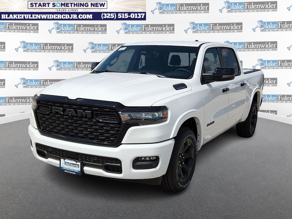 2025 RAM 1500 Big Horn/Lone Star in Bright White Clearcoat — front three-quarter view