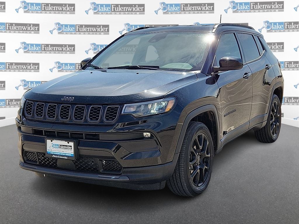2026 Jeep Compass Latitude Altitude in Black — front three-quarter view