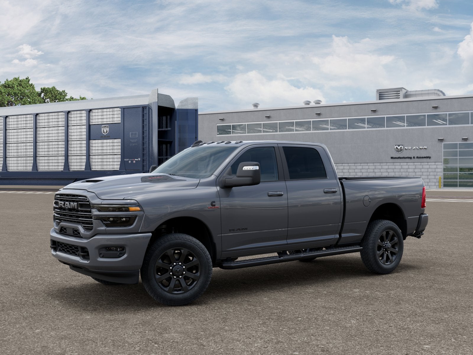2026 RAM 2500 Laramie in Ceramic Gray Clearcoat — front three-quarter view
