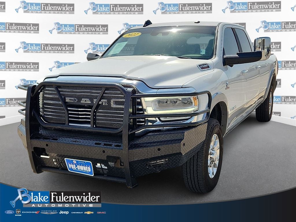 2022 RAM 2500 Laramie in Bright White Clearcoat — front three-quarter view