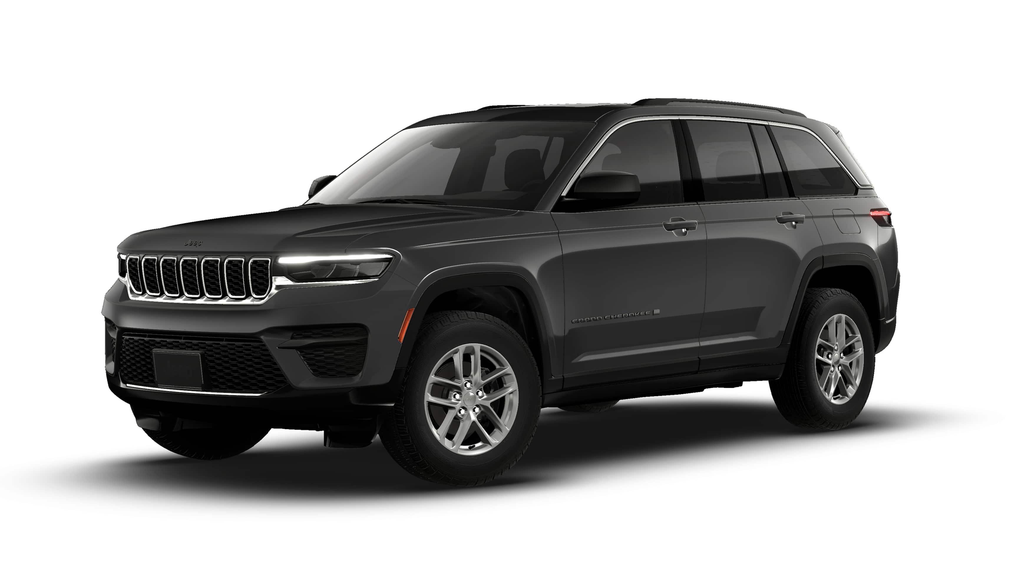 2026 Jeep Grand Cherokee GRAND CHEROKEE LAREDO X 4X4 in Baltic Gray Metallic Clear-Coat Exterior Paint — front three-quarter view
