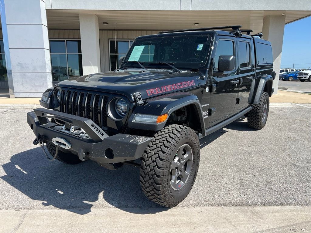 2020 Jeep Gladiator Rubicon 4x4 in Black Clearcoat — front three-quarter view