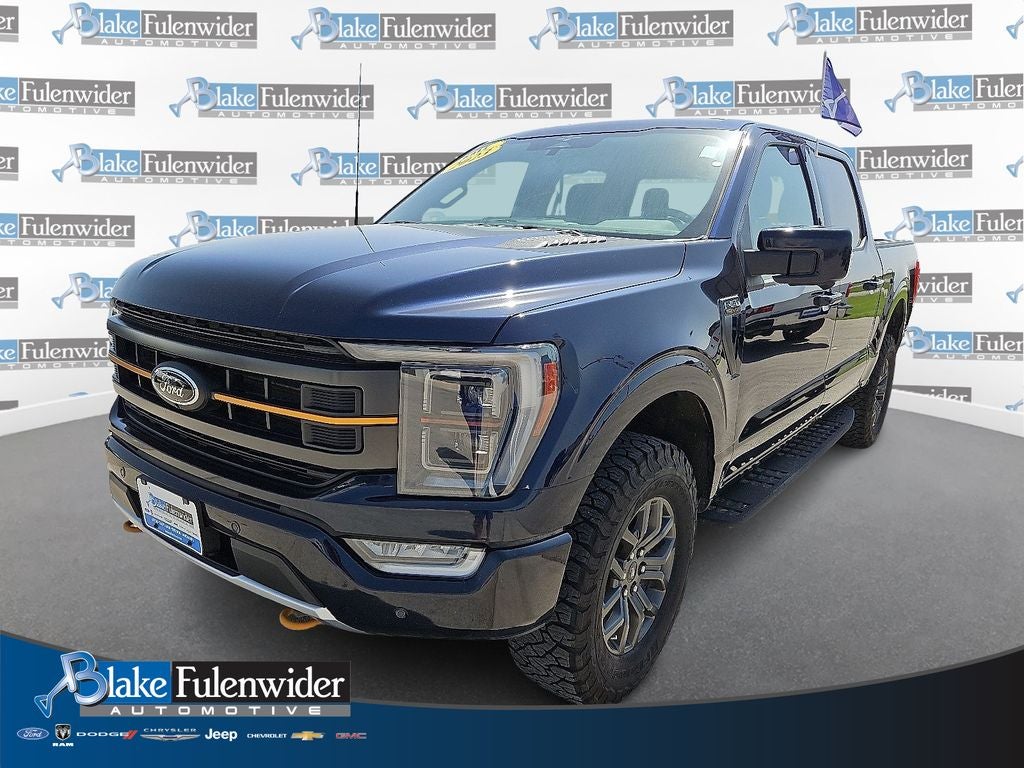2023 Ford F-150 Tremor in Blue Metallic — front three-quarter view