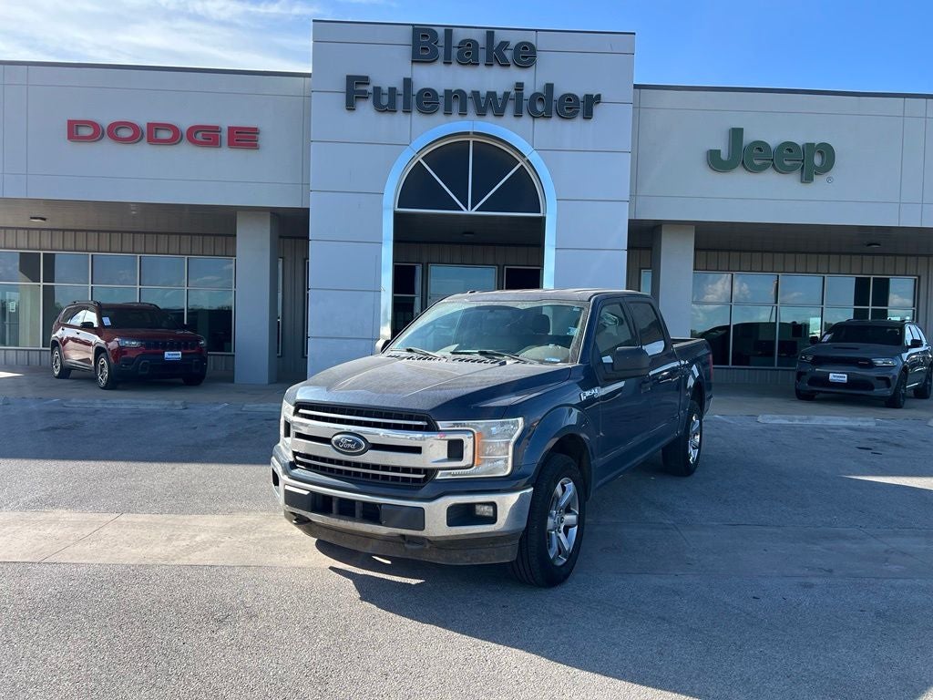 2018 Ford F-150 XLT in Blue — front three-quarter view