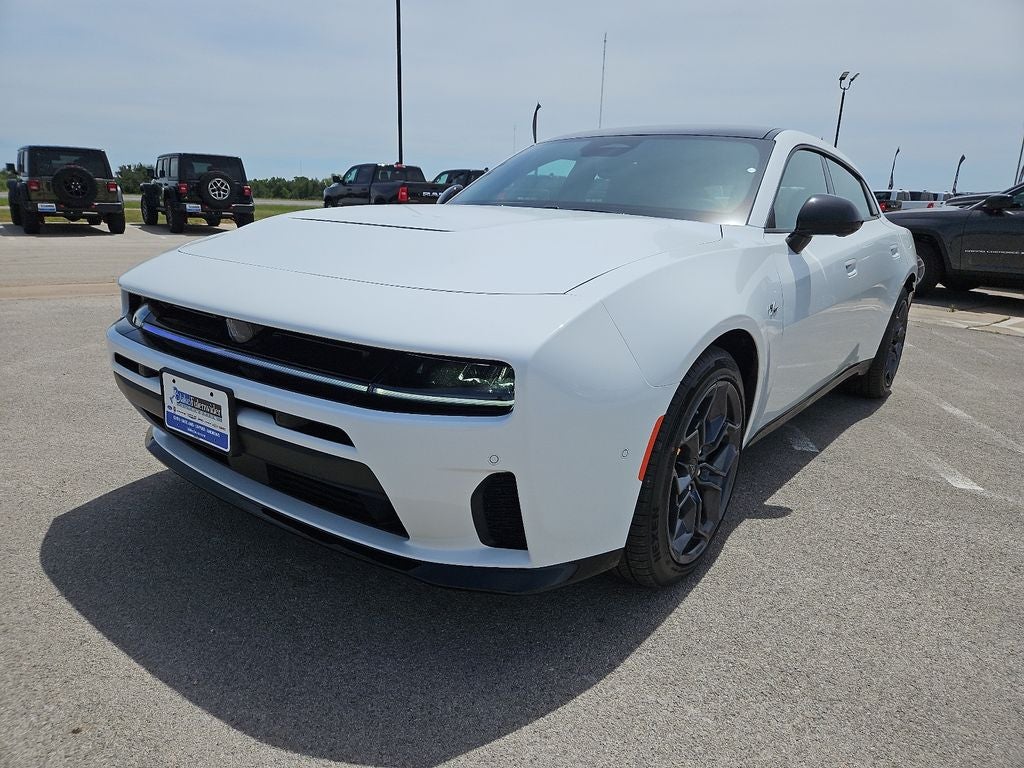 2026 Dodge Charger CHARGER R/T PLUS 4-DOOR AWD in White Knuckle Exterior Paint — front three-quarter view