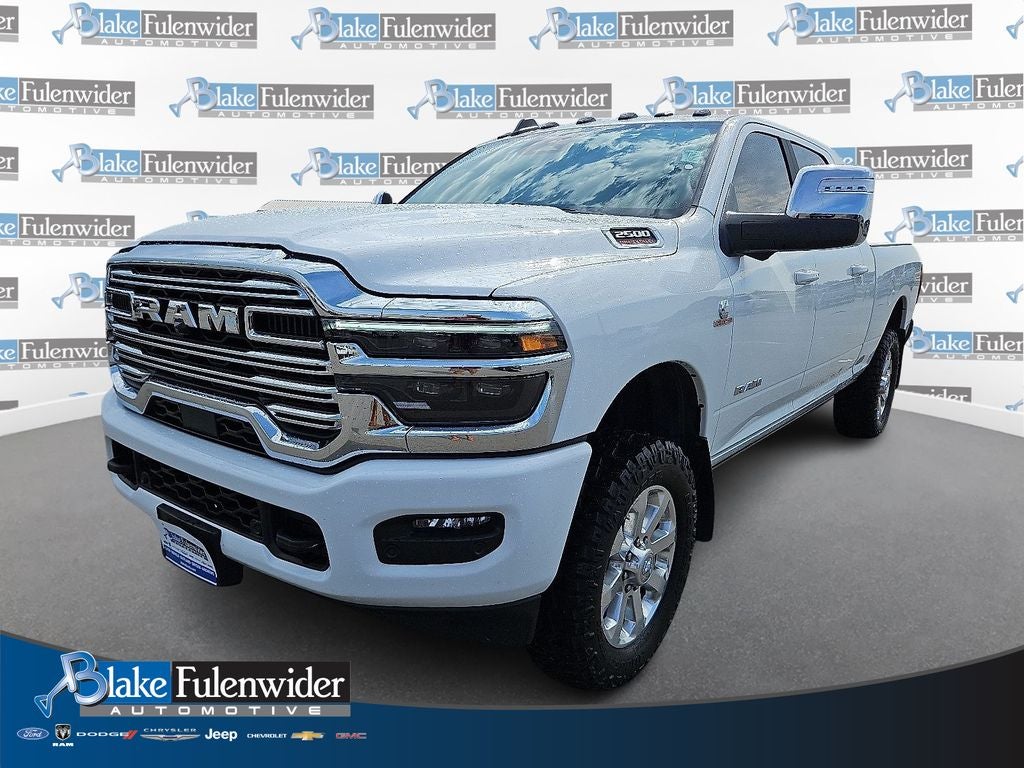 2026 RAM 2500 Laramie Mega Cab 4x4 6'4' Box in Bright White Clearcoat — front three-quarter view
