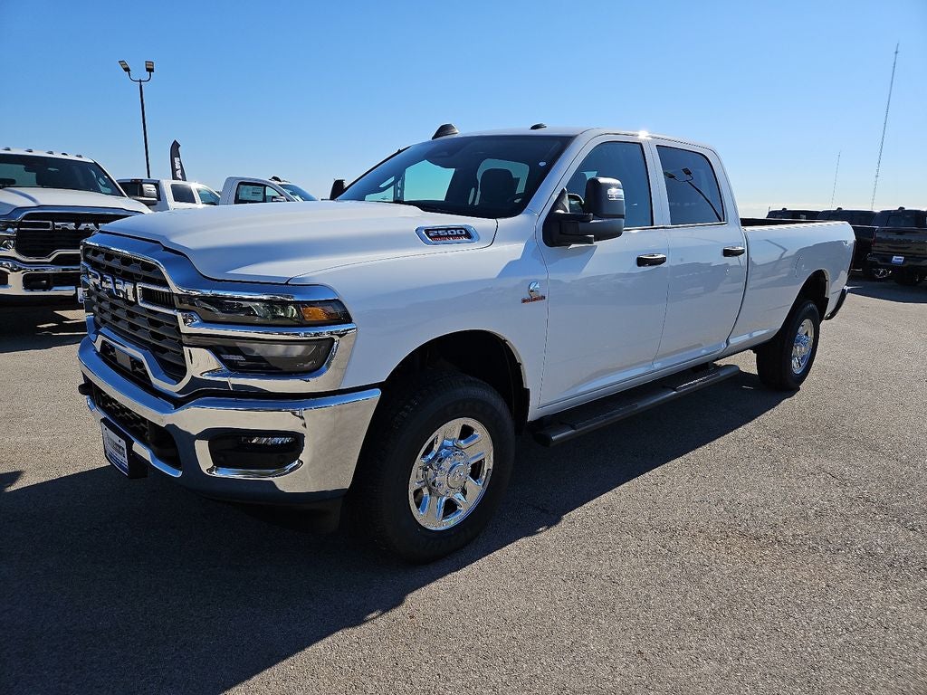 2026 RAM 2500 RAM 2500 TRADESMAN CREW CAB 4X4 8' BOX in Bright White Clear-Coat Exterior Paint — front three-quarter view