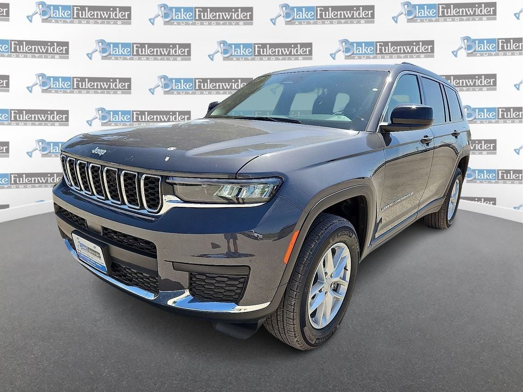 2026 Jeep Grand Cherokee L Laredo in Baltic Gray Metallic Clearcoat — front three-quarter view