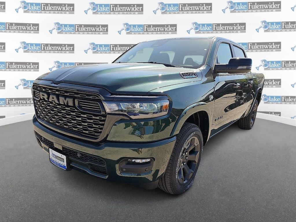 2026 RAM 1500 Big Horn/Lone Star in Serrano Green Metallic — front three-quarter view