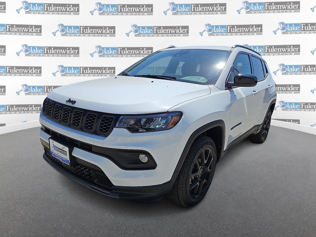 2026 Jeep Compass Latitude in Bright White Clearcoat — front three-quarter view
