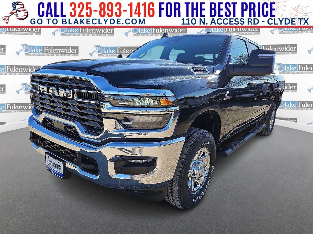 2026 RAM 2500 Tradesman in Diamond Black Crystal Pearlcoat — front three-quarter view