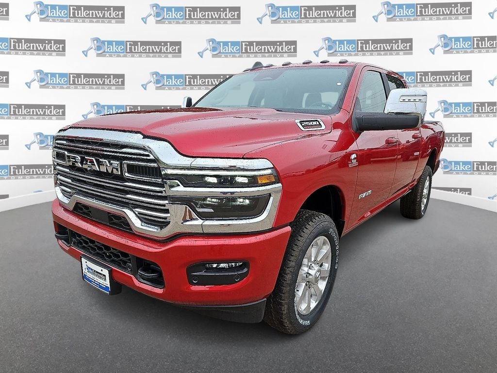 2026 RAM 2500 Laramie in Molten Red Pearlcoat — front three-quarter view