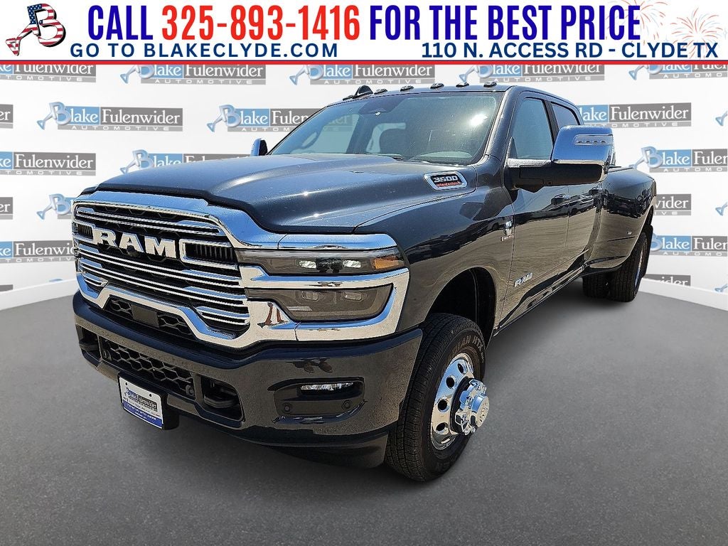 2026 RAM 3500 Laramie in Forged Blue Metallic — front three-quarter view