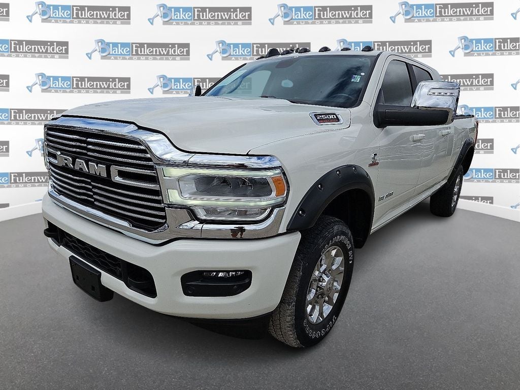 2024 RAM 2500 Laramie in Pearl White — front three-quarter view