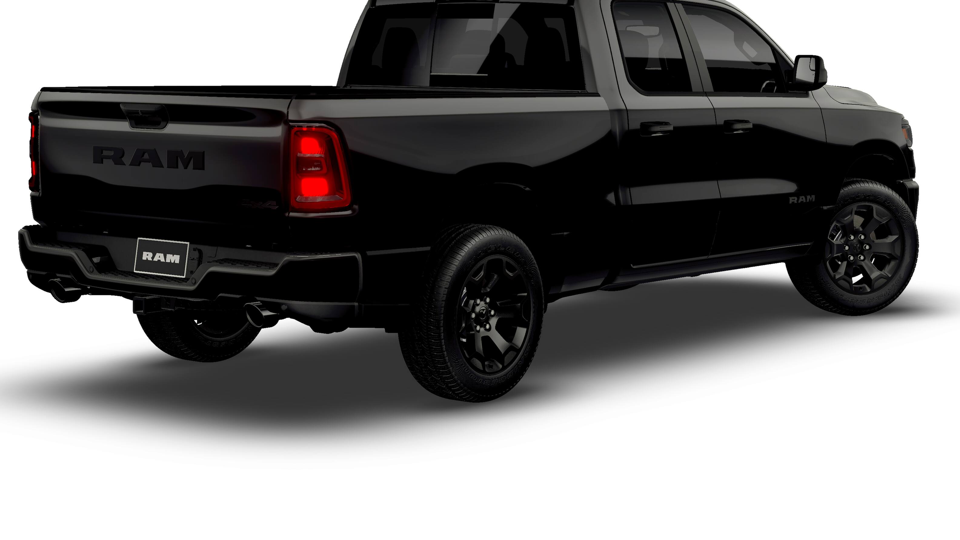 2026 RAM 1500 RAM 1500 EXPRESS QUAD CAB 4X4 6'4' BOX in Diamond Black Crystal Pearl-Coat Exterior Paint — front three-quarter view